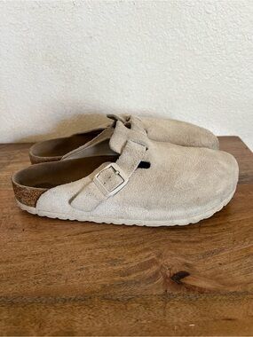 Birkenstock Boston Soft Footbed Antique White Mule Sandal Size 42 L11 M 9